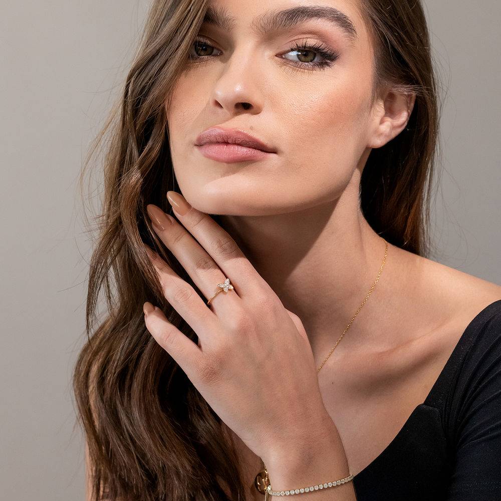 FREE Gift - Aurora Diamond Butterfly Ring - 10K Yellow Gold-5 product photo