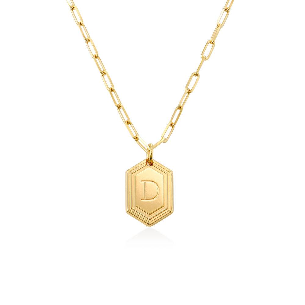 The Charmer Heirloom Initials Necklace with Diamond- Gold Vermeil-1 product photo
