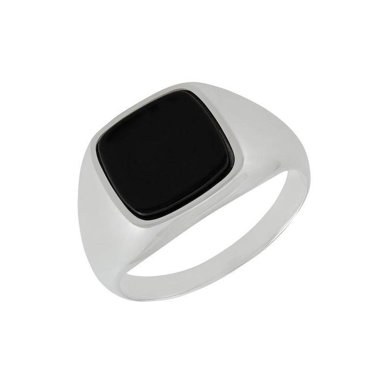 Black Moon Signet Ring - Sterling Silver-1 product photo