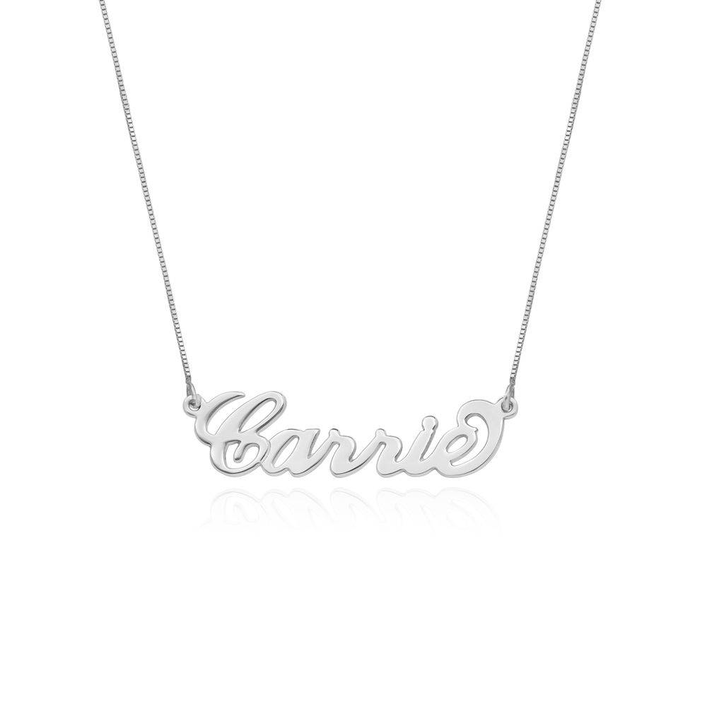 Heartbeat Name Necklace with Diamond- Silver-1 product photo