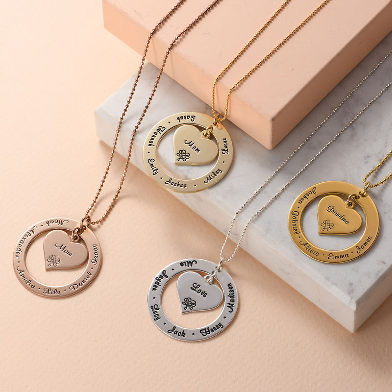 Grandmothe / Mother Necklace with Names - Gold Plated-4 product photo