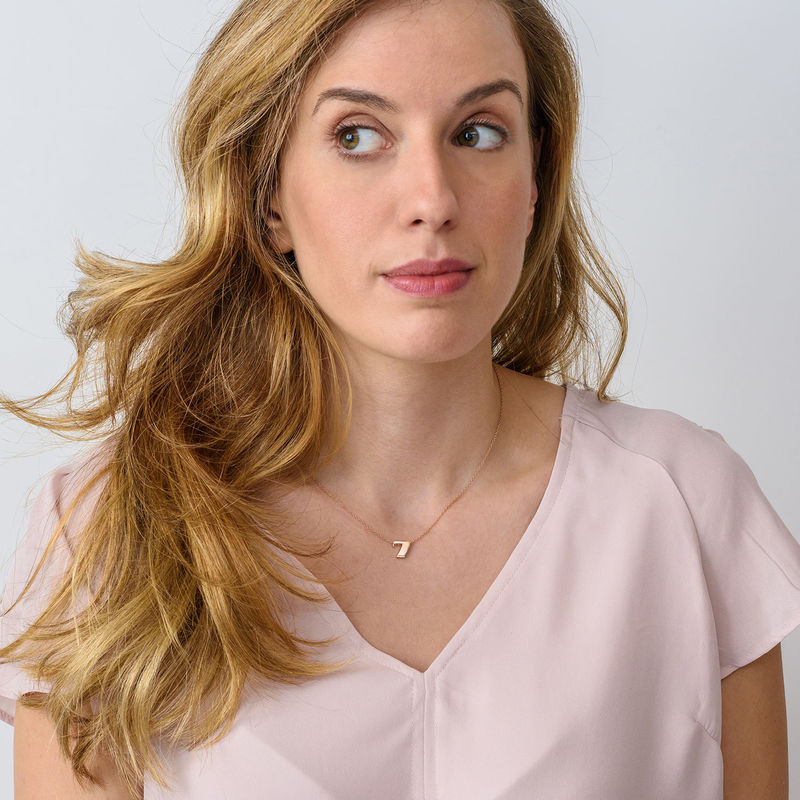Number Necklace - Rose Gold Plated-2 product photo