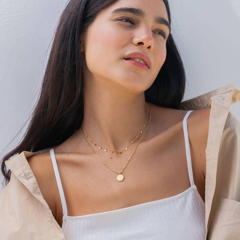 Lock & Luna charm with Round cut Moissanite - Gold Vermeil-1 product photo