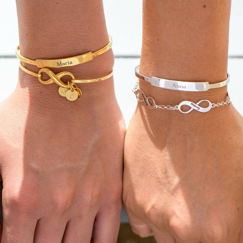 Open Name Bangle Bracelet - Sterling Silver-3 product photo