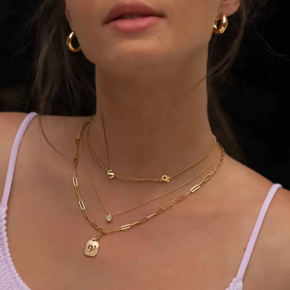 Mini Initial Necklace - Gold Plated -TEST-4 product photo