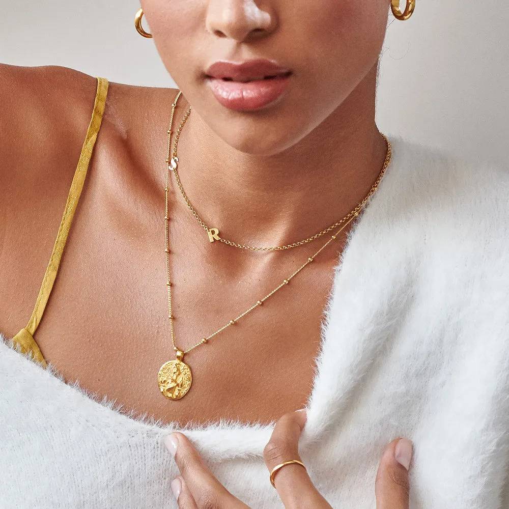 Mini Initial Necklace - Gold Plated -TEST-5 product photo