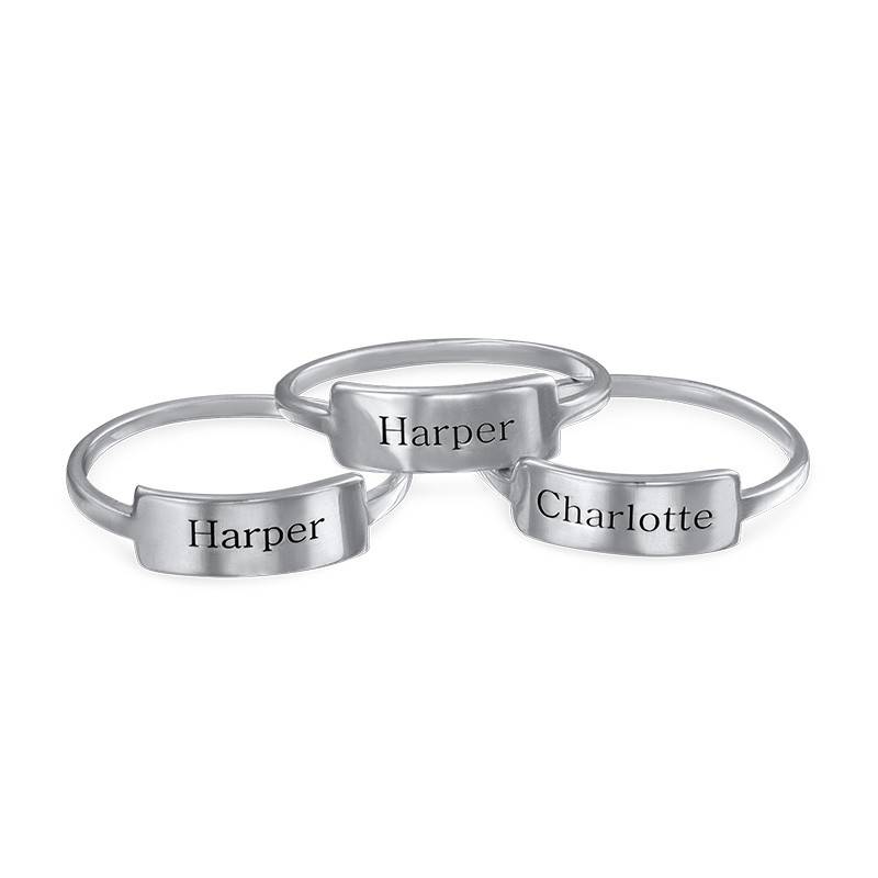 Engraved Nameplate Ring - Sterling Silver-2 product photo