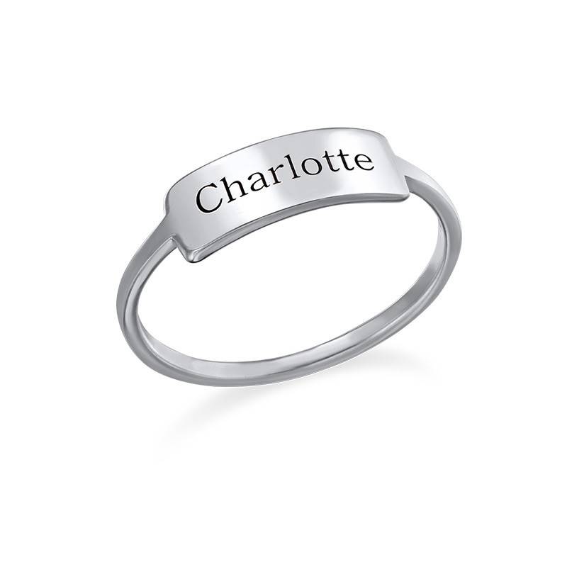 Engraved Nameplate Ring - Sterling Silver-1 product photo