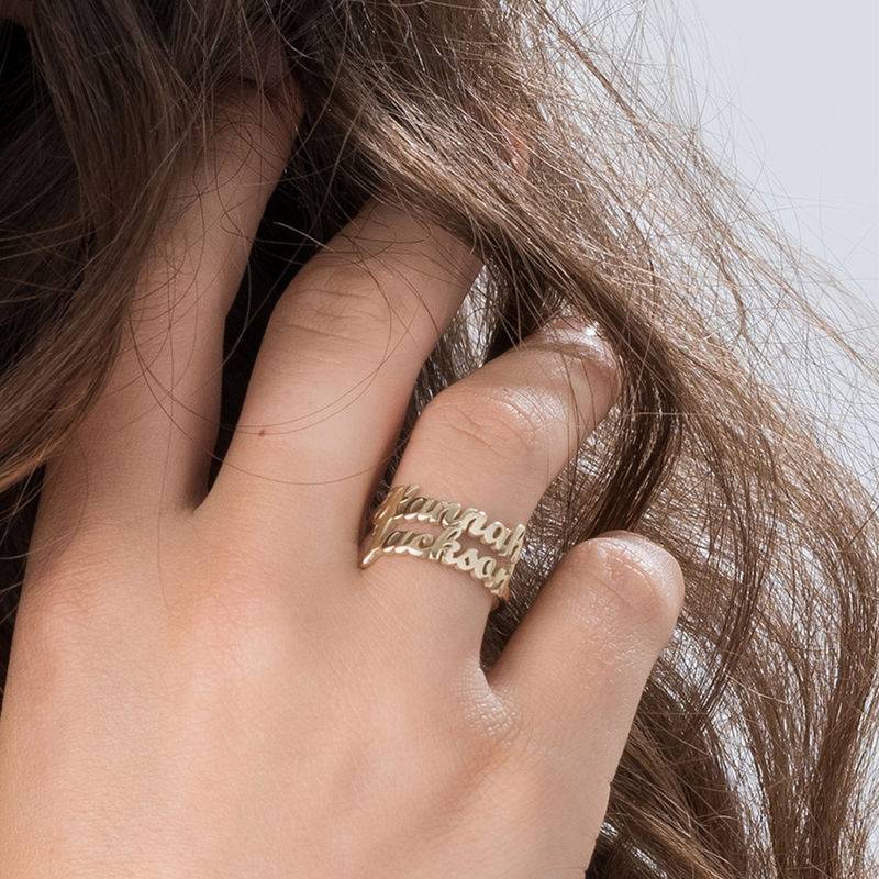 Inez 14k Gold Initial Ring with Diamond - Ring Set-1 product photo